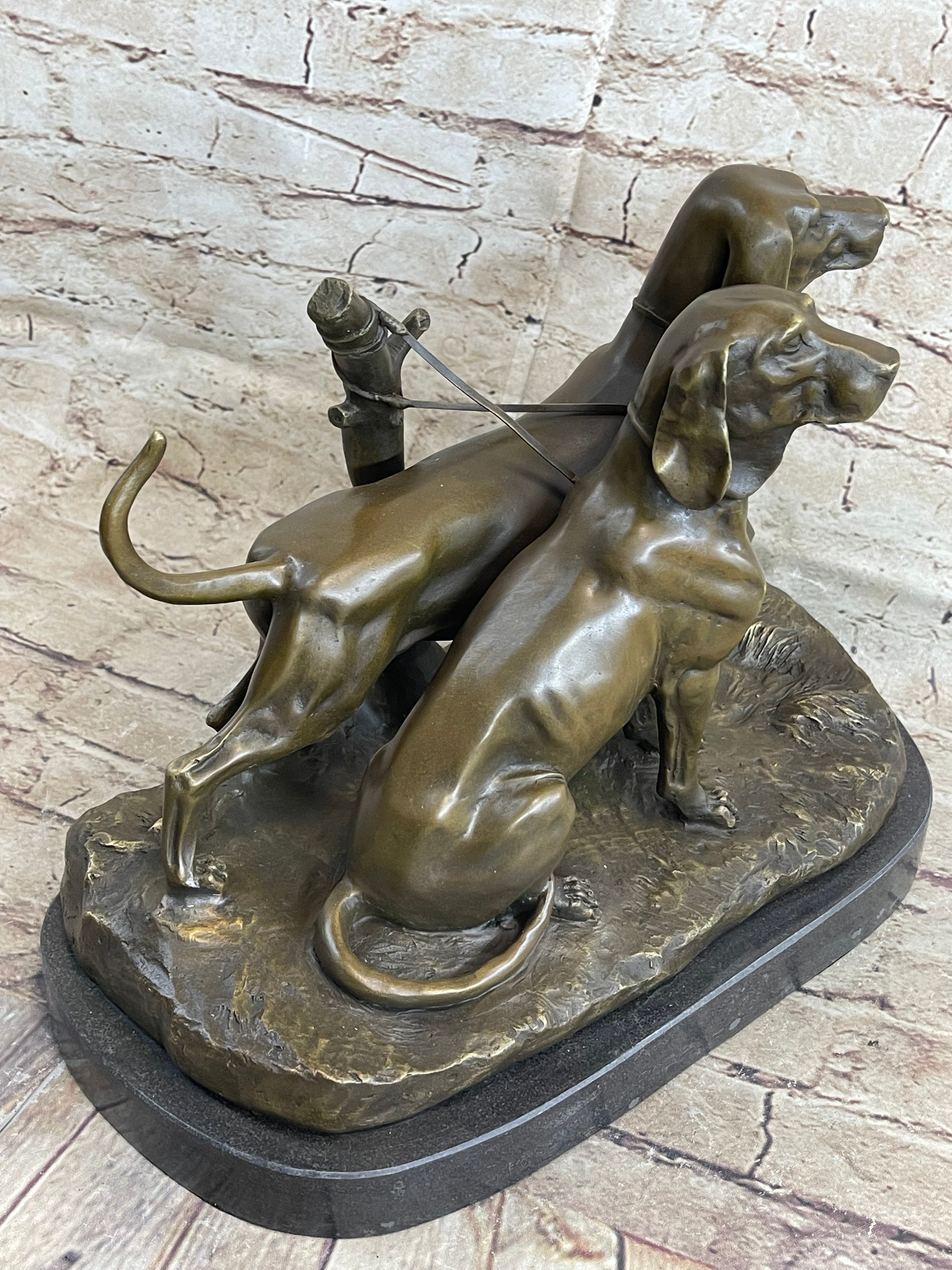 Large Vizsla Dog Bronze Marble Sculpture by Debut