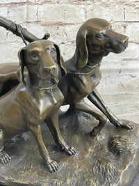 Large Vizsla Dog Bronze Marble Sculpture by Debut