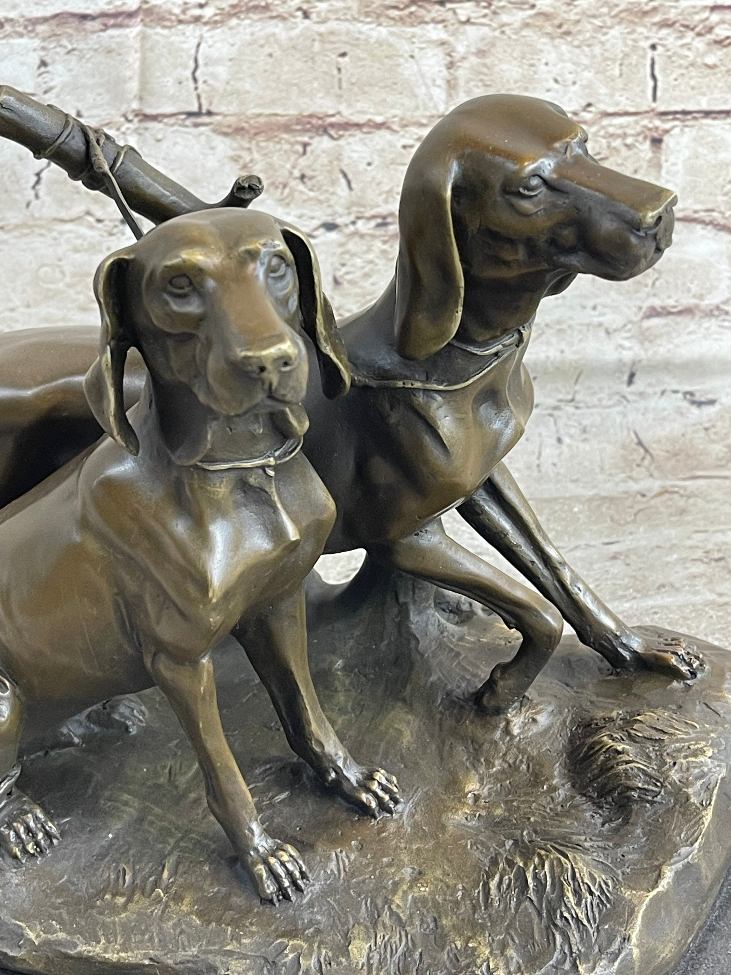 Large Vizsla Dog Bronze Marble Sculpture by Debut