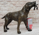 Signed Truffot Hunting Dog With Dead Bird Bronze Art Deco