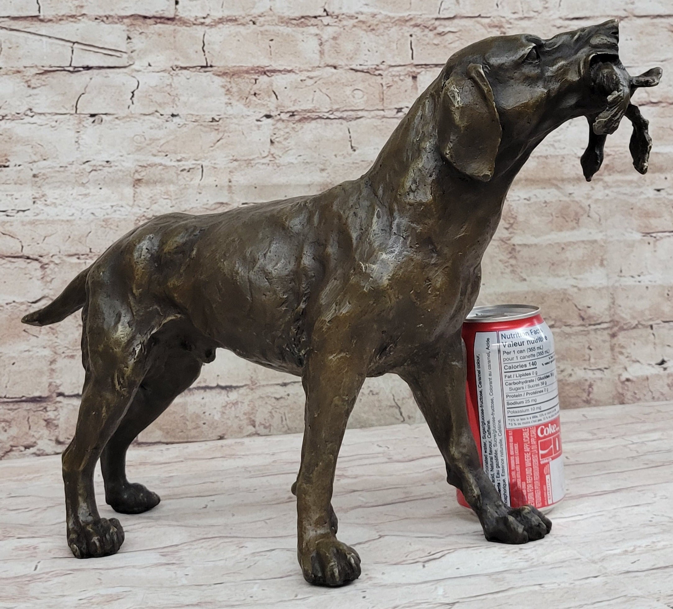 Signed Truffot Hunting Dog With Dead Bird Bronze Art Deco