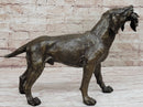 Signed Truffot Hunting Dog With Dead Bird Bronze Art Deco