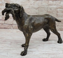Signed Truffot Hunting Dog With Dead Bird Bronze Art Deco