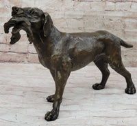 Signed Truffot Hunting Dog With Dead Bird Bronze Art Deco