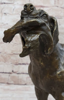Signed Truffot Hunting Dog With Dead Bird Bronze Art Deco