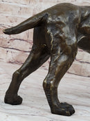 Signed Truffot Hunting Dog With Dead Bird Bronze Art Deco