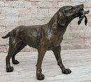 Signed Truffot Hunting Dog With Dead Bird Bronze Art Deco