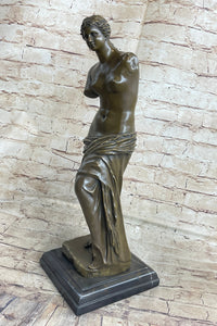 Venus De Milo Nude Ancient Greek Sculpture Figure on Marble Base