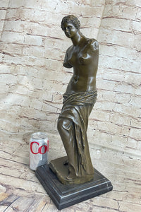 Venus De Milo Nude Ancient Greek Sculpture Figure on Marble Base