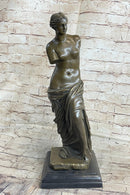 Venus De Milo Nude Ancient Greek Sculpture Figure on Marble Base