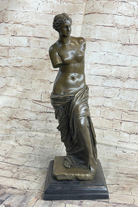 Venus De Milo Nude Ancient Greek Sculpture Figure on Marble Base