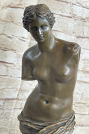 Venus De Milo Nude Ancient Greek Sculpture Figure on Marble Base