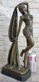 Bronze Marble Dancer Vintage Theatre Signed Chiparus Sculpture