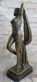 Bronze Marble Dancer Vintage Theatre Signed Chiparus Sculpture