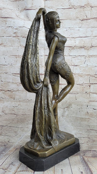 Bronze Marble Dancer Vintage Theatre Signed Chiparus Sculpture