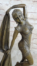 Bronze Marble Dancer Vintage Theatre Signed Chiparus Sculpture