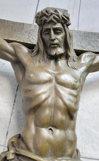 Bronze Wall Mounted Crucifix Jesus Christ 25" x 21"