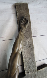 Bronze Wall Mounted Crucifix Jesus Christ 25" x 21"