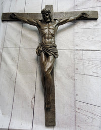 Bronze Wall Mounted Crucifix Jesus Christ 25" x 21"