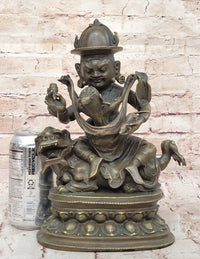 Bronze Vajrayana Deity – Himalayan Protector God Figure