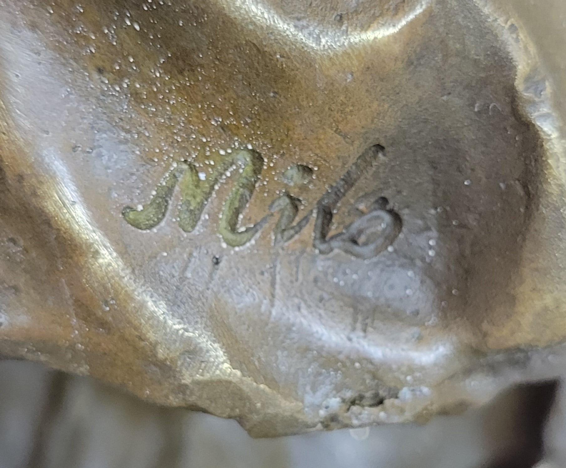 Signed Beautiful Maiden Semi Nude Bust Bronze Sculpture Marble