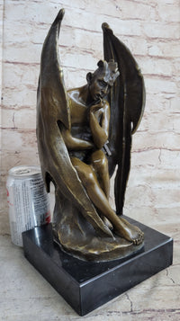 Bronze Marble Lucifer Demon Fallen Angel Satan Cross