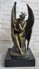 Bronze Marble Lucifer Demon Fallen Angel Satan Cross