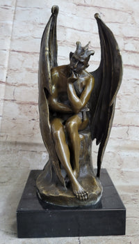 Bronze Marble Lucifer Demon Fallen Angel Satan Cross
