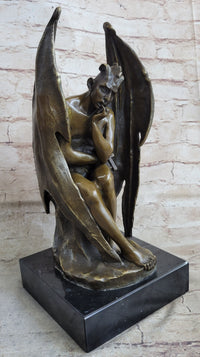 Bronze Marble Lucifer Demon Fallen Angel Satan Cross