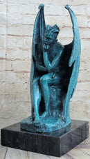 Patina Devil Satyr Diablo Dark Angel Bronze Sculpture by Milo