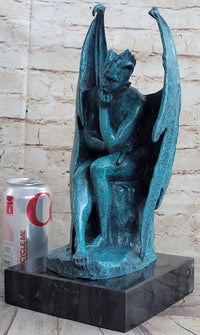 Patina Devil Satyr Diablo Dark Angel Bronze Sculpture by Milo