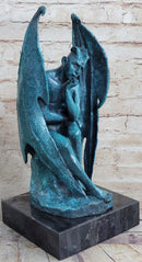 Patina Devil Satyr Diablo Dark Angel Bronze Sculpture by Milo