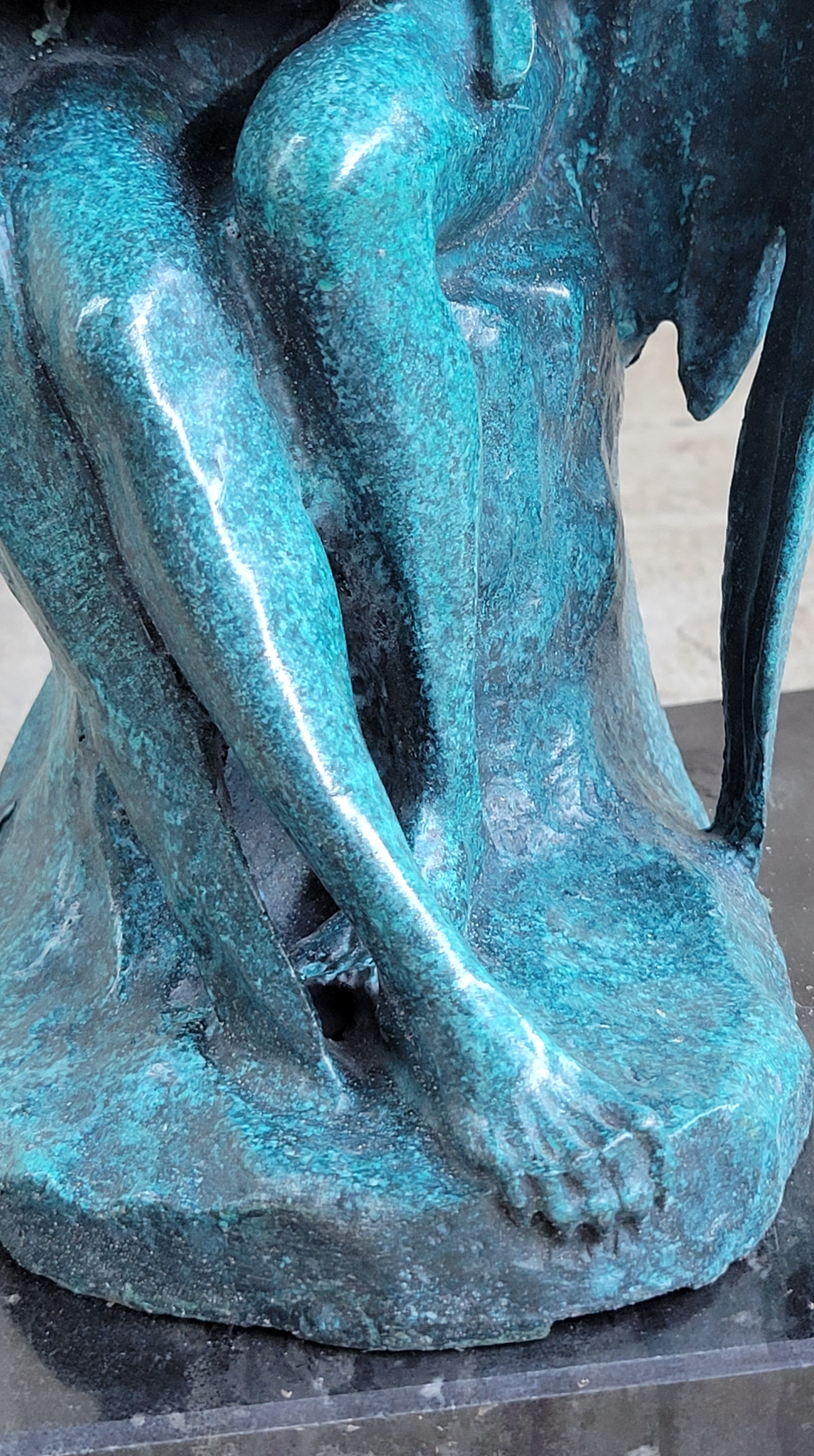 Patina Devil Satyr Diablo Dark Angel Bronze Sculpture by Milo
