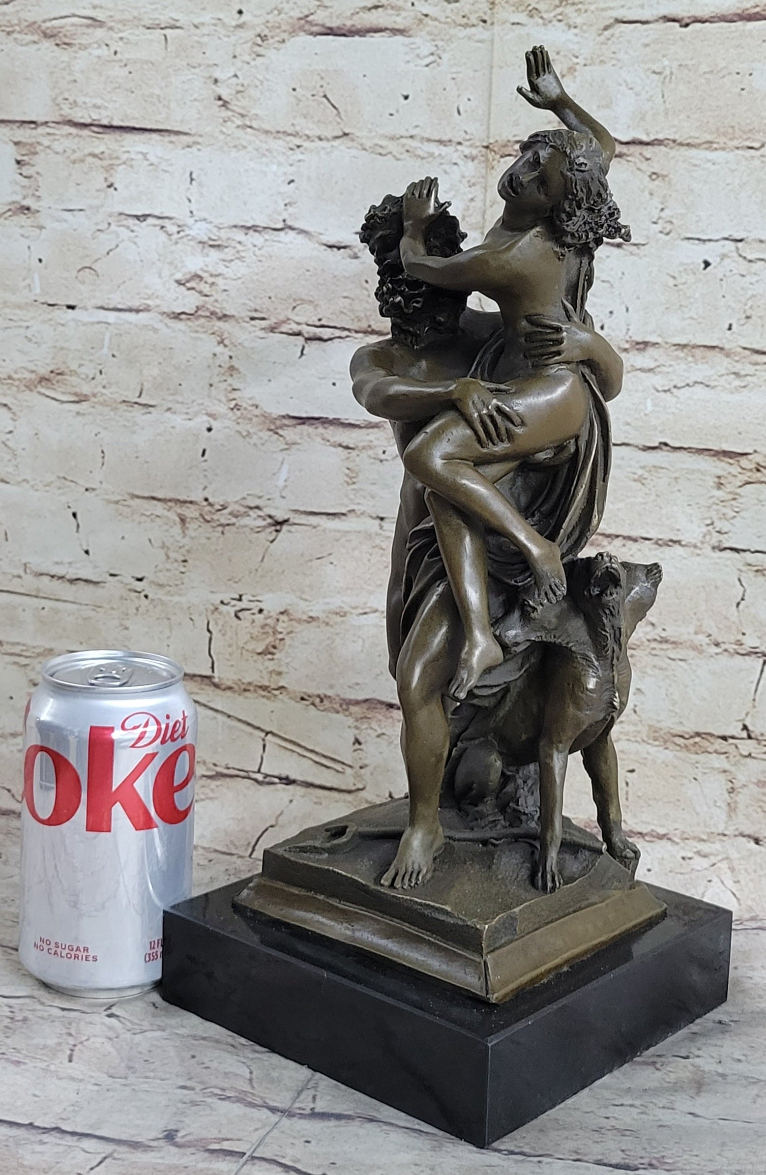 Bronze Sculpture Hades Abduction of Persephone Grab Nude Marble Figure