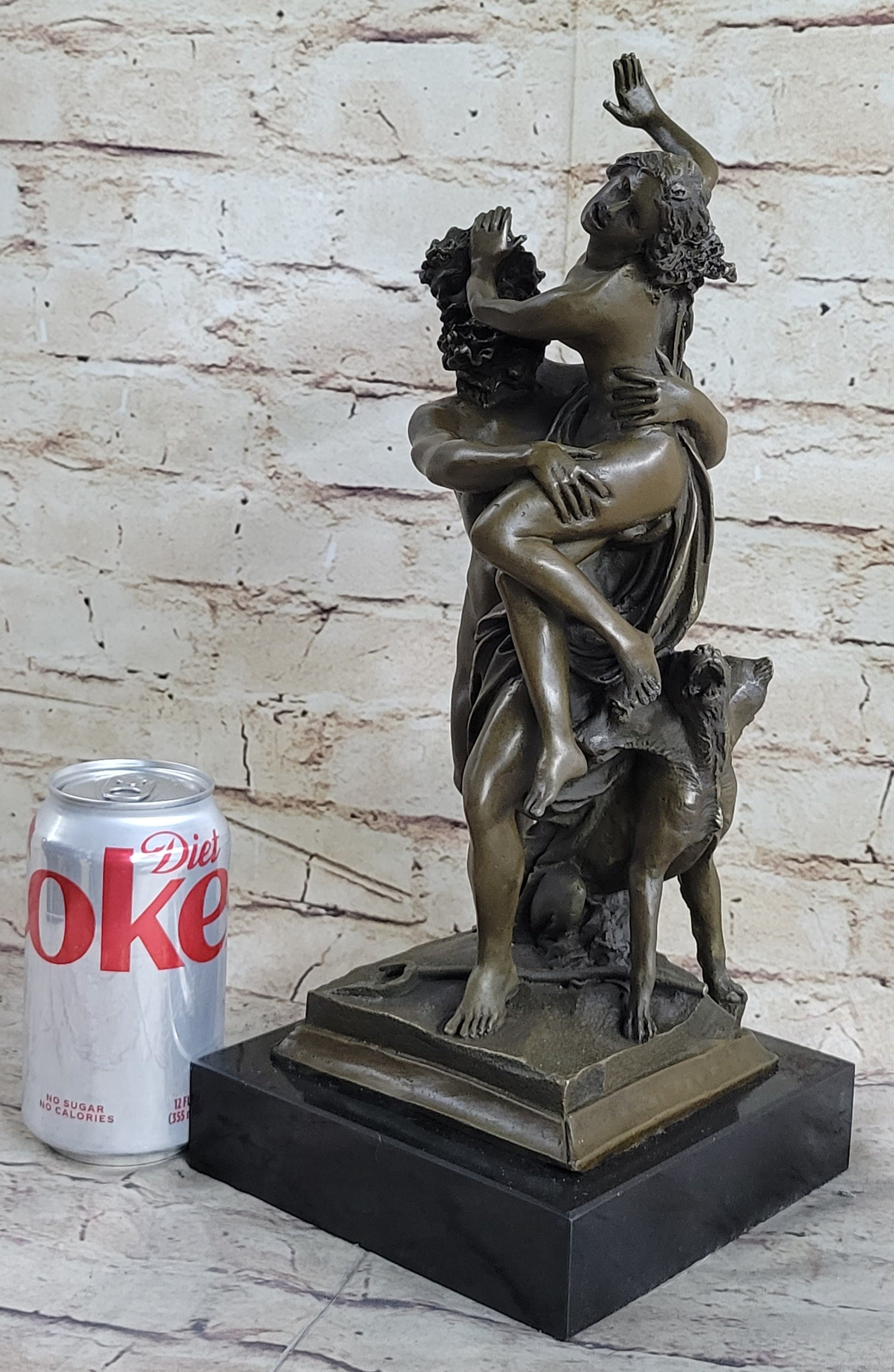 Bronze Sculpture Hades Abduction of Persephone Grab Nude Marble Figure
