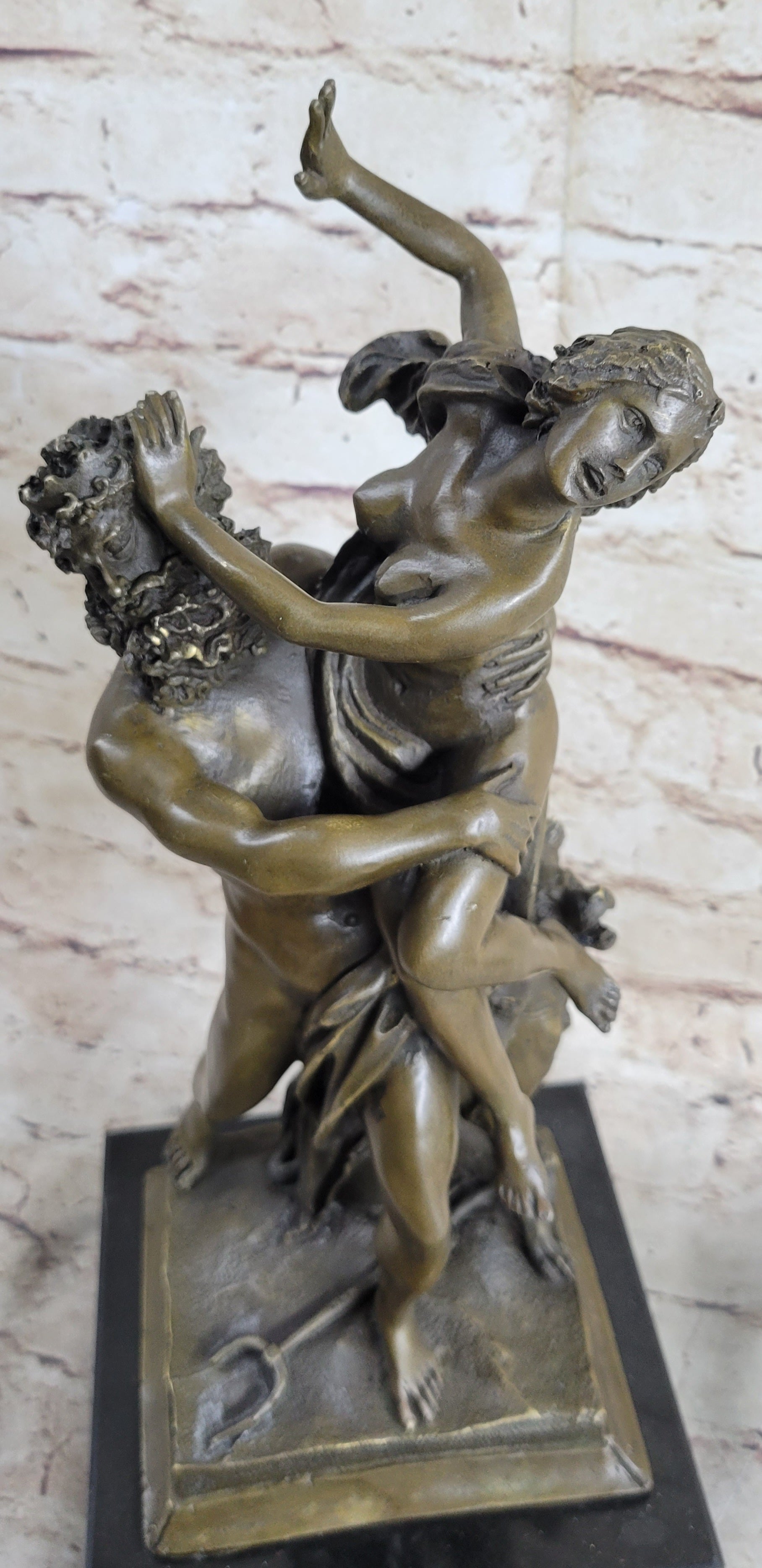 Bronze Sculpture Hades Abduction of Persephone Grab Nude Marble Figure
