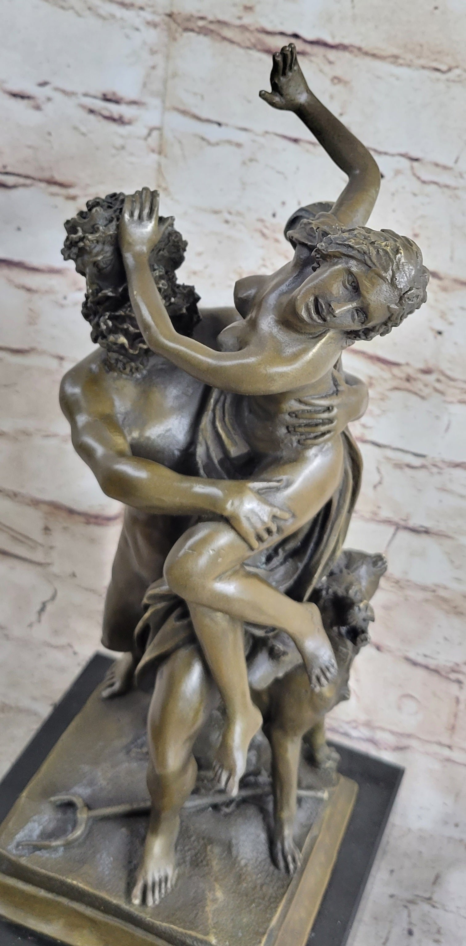 Bronze Sculpture Hades Abduction of Persephone Grab Nude Marble Figure
