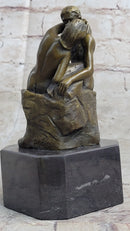 Signed The Kiss by Rodin Bronze Art Deco Figure