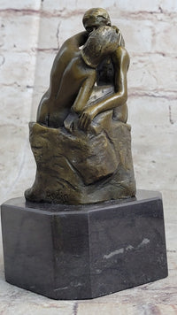 Signed The Kiss by Rodin Bronze Art Deco Figure