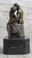 Signed The Kiss by Rodin Bronze Art Deco Figure