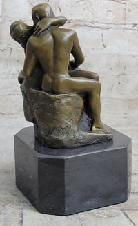 Signed The Kiss by Rodin Bronze Art Deco Figure