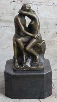 Signed The Kiss by Rodin Bronze Art Deco Figure