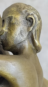 Signed The Kiss by Rodin Bronze Art Deco Figure