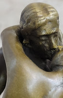 Signed The Kiss by Rodin Bronze Art Deco Figure