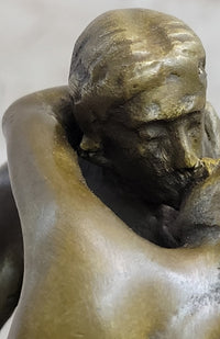 Signed The Kiss by Rodin Bronze Art Deco Figure