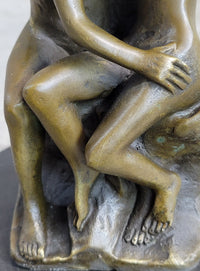 Signed The Kiss by Rodin Bronze Art Deco Figure