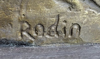 Signed The Kiss by Rodin Bronze Art Deco Figure