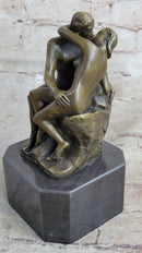 Signed The Kiss by Rodin Bronze Art Deco Figure