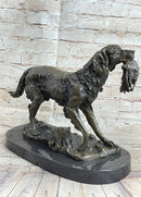 Labrador Retriever with Bird Duck in Mouth Bronze Sculpture