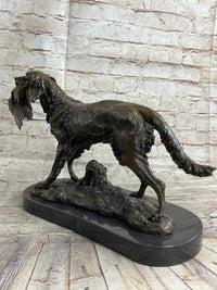 Labrador Retriever with Bird Duck in Mouth Bronze Sculpture